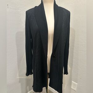 Misook Black Textured Women's Cardigan